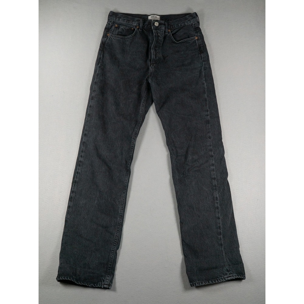 Agolde Womens Fran High Rise Straight Leg Organic Cotton Jeans Black 25 90s